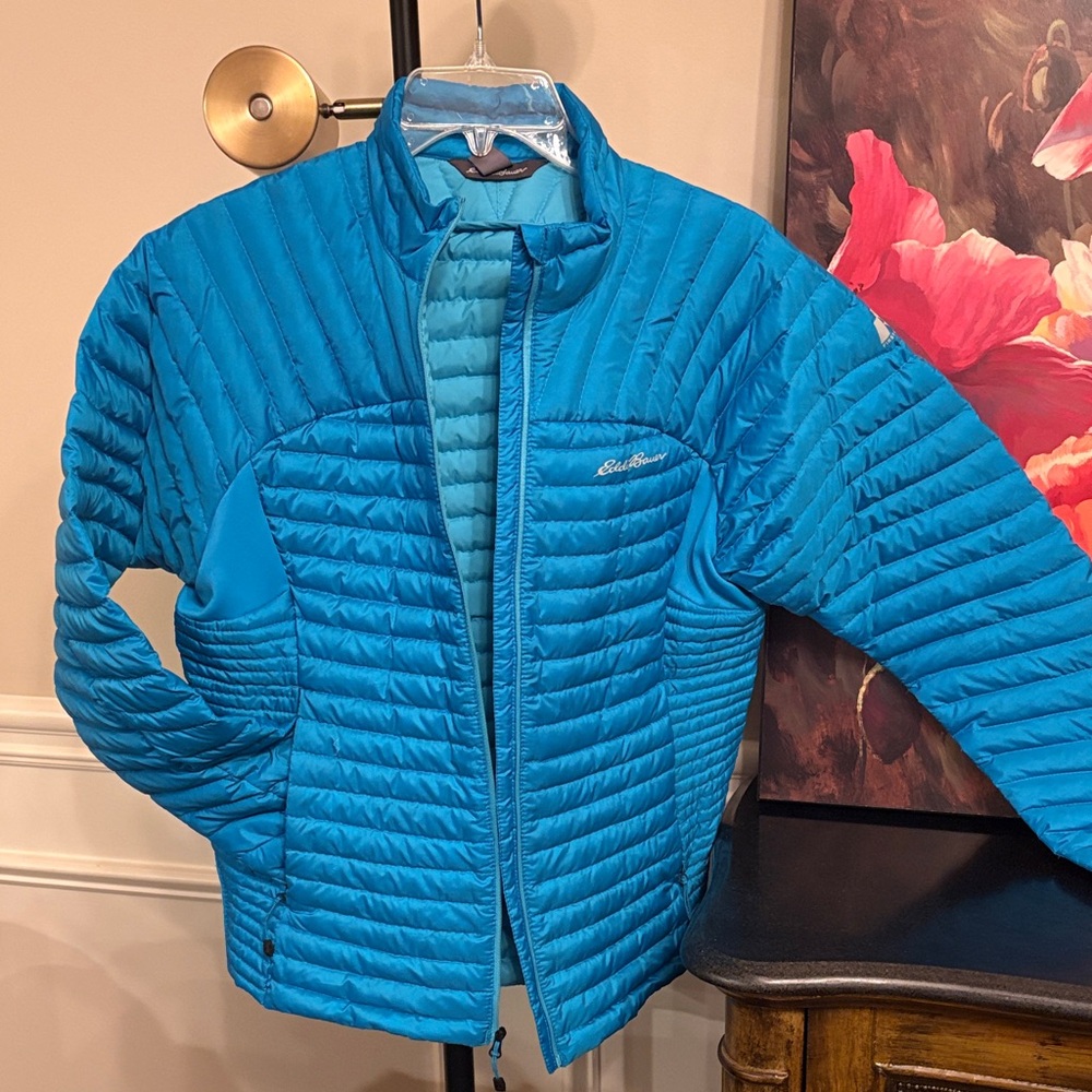 NWOT lightweight packable Eddie Bauer Teal Quilted Jacket